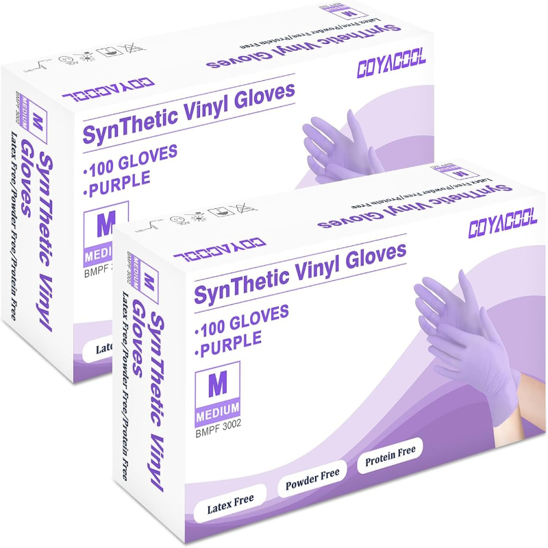 Exam Glove Nitrile - 50/100pcs 보라색 니트릴 장갑 일회용 파우더