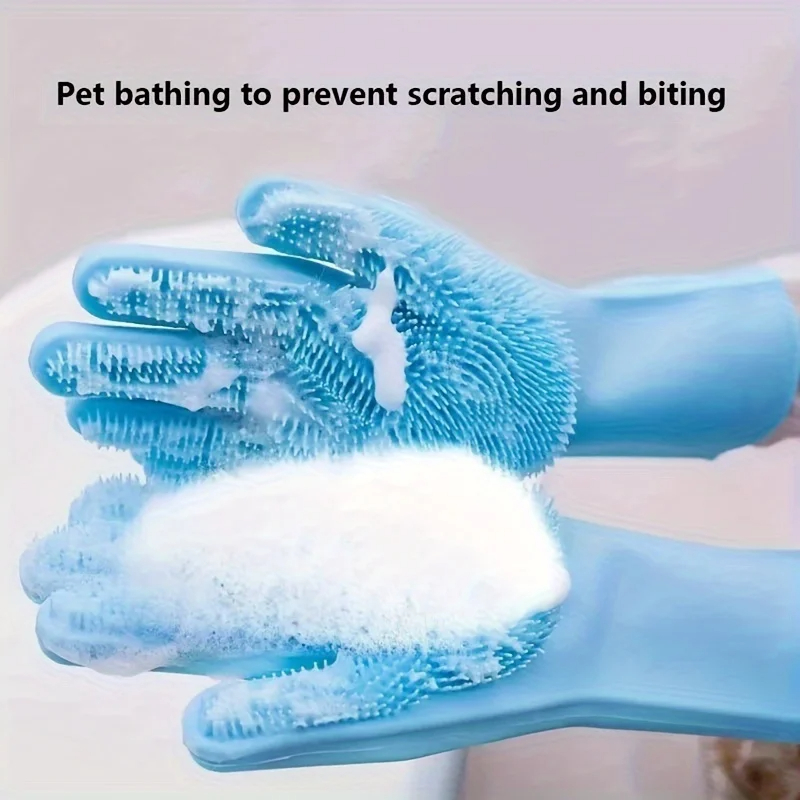 Rubber Glove Cleaning - 다기능 실리콘 애완동물 그루밍 장갑 헤어