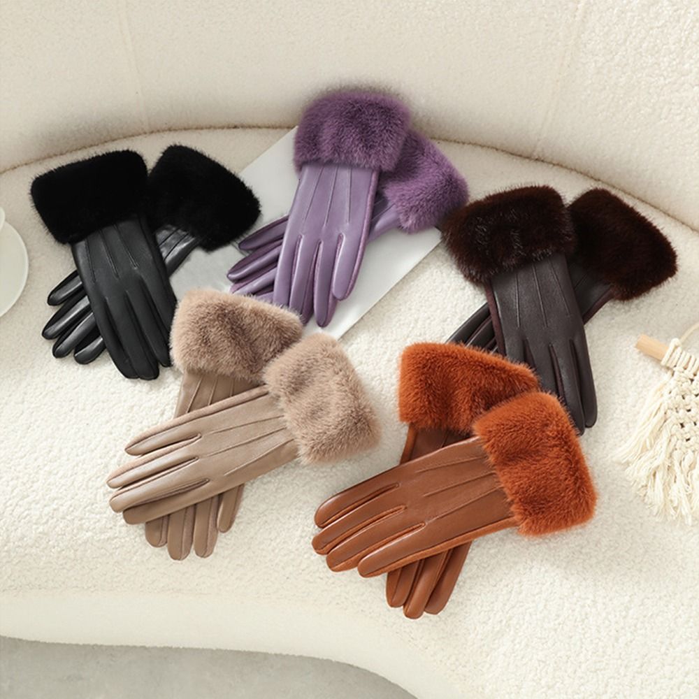 Winter Glove Insulated - 열 안감이 있는 여성용 가죽 장갑