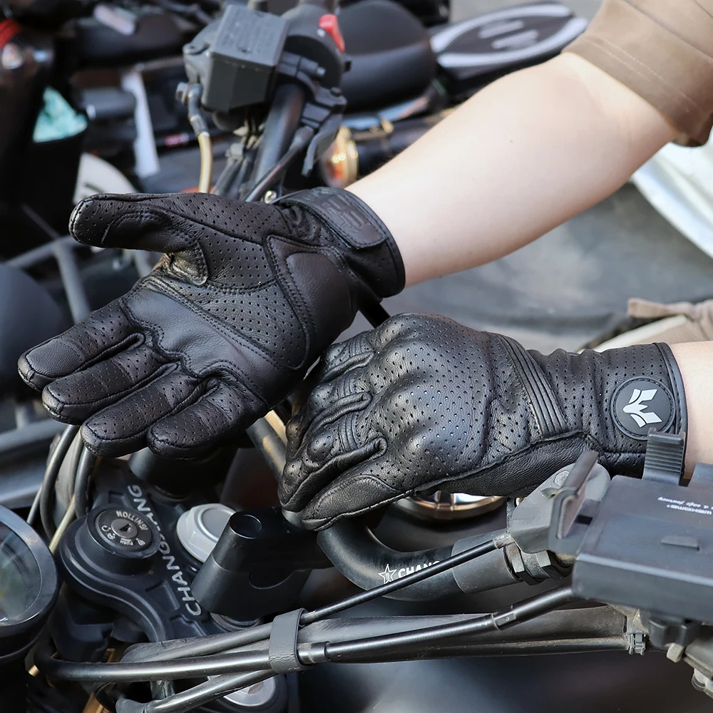 유니섹스 빈티지 가죽 오토바이 장갑 - 듀얼 벤트 터치 - Motorcycle Glove Knuckle 리뷰 및 가격