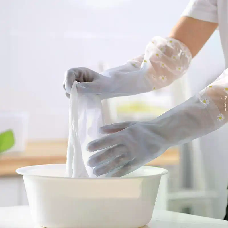 꽃무늬 가정용 라텍스 방수 청소 장갑: 주방 설거지 세 - Rubber Glove Cleaning 리뷰 및 가격