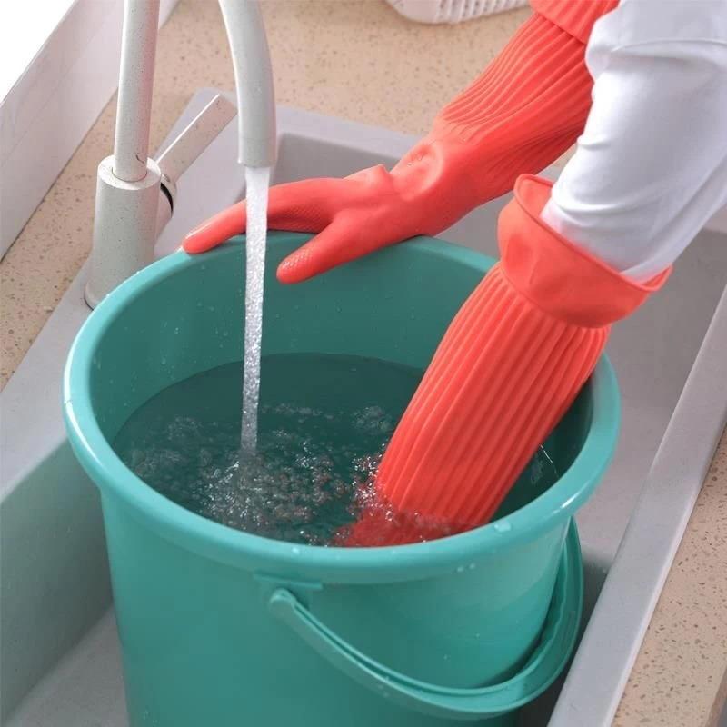 긴 재사용 가능한 고무 설거지 장갑 미끄럼 방지 가정용 - Rubber Glove Cleaning 리뷰 및 가격